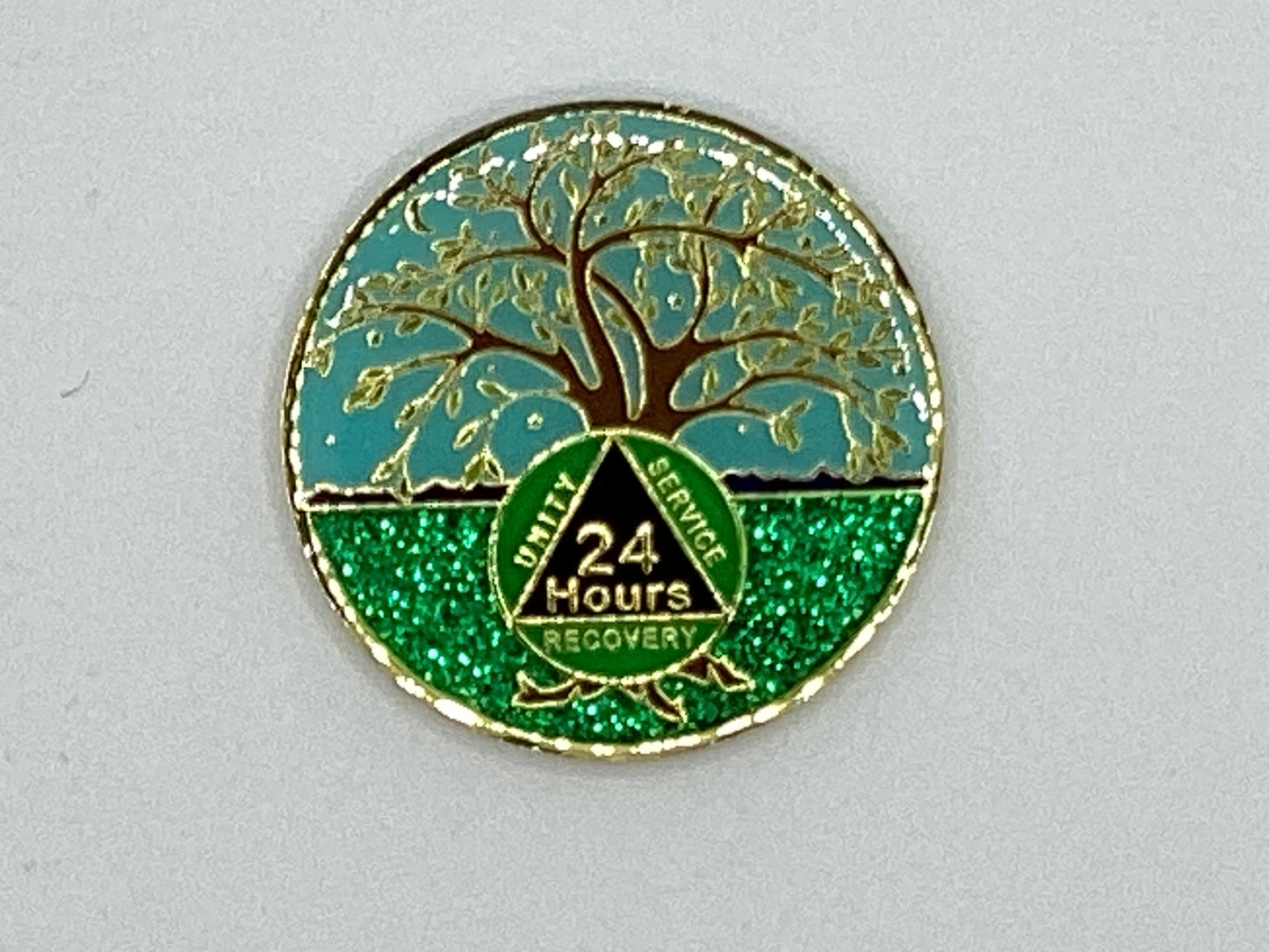 A.A. Anniversary Coins. (Tree of Life Green)