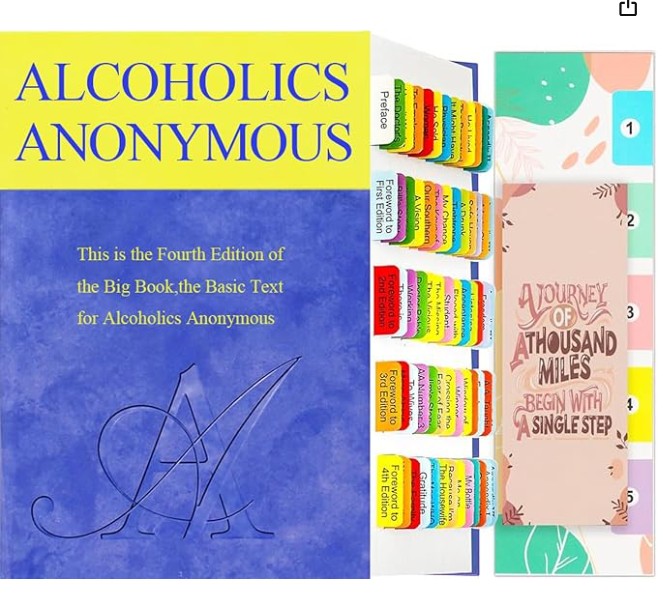 Index Tabs for Alcoholics Anonymous Fourth Edition.