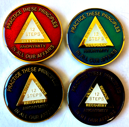 12 Steps Triangle Enamel Chip
