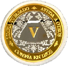 AA Anniversary Coins 40mm Silver & Gold Spanish