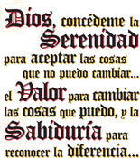 La Oracion de la Serenidad (Spanish Serenity Prayer)