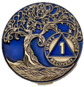 AA Anniversary Coins (Blue Twisted Tree of Life)