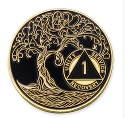 AA Anniversary Coins (Black Twisted Tree)