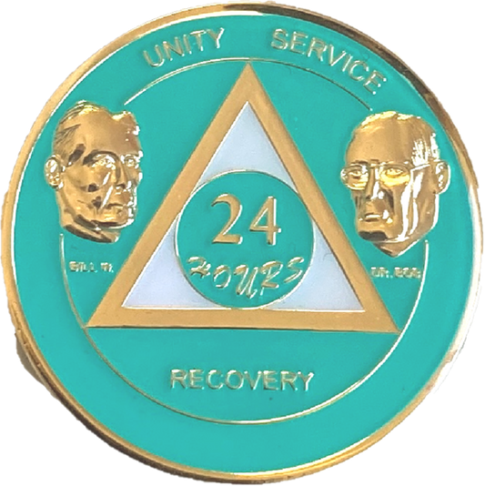 AA Anniversary Coin  (AA Founders Medallion Turquoise)